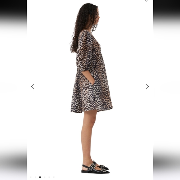 Ganni Animal Print V-Neck Dress - Picture 8 of 9